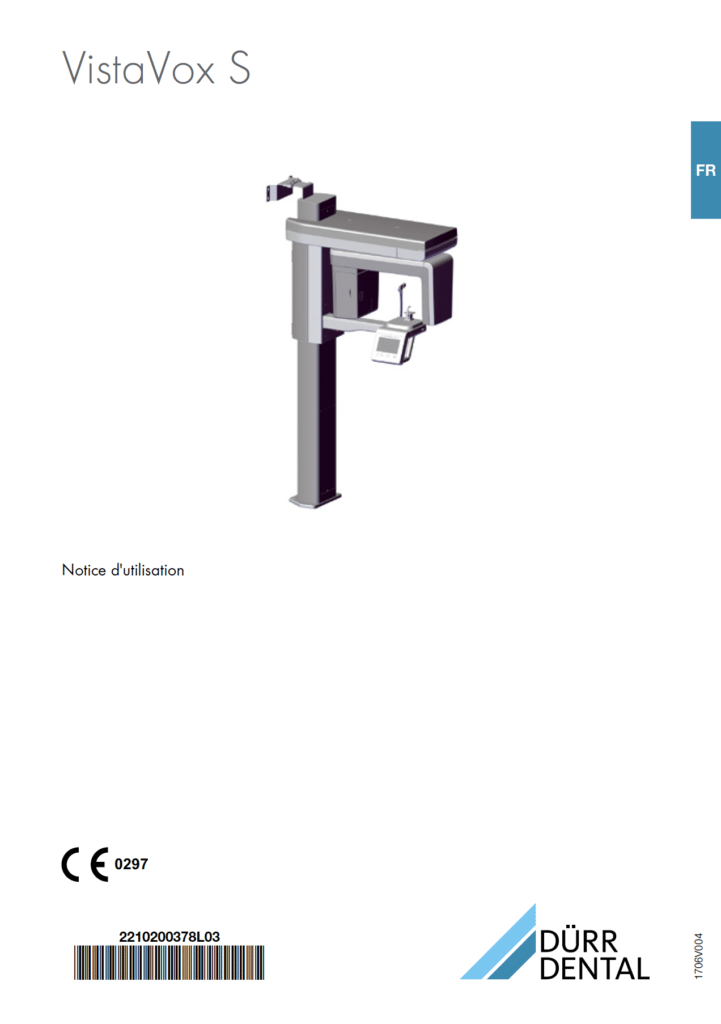 Notice d&rsquo;utilisation Cone Beam VistaVox S Dürr Dental