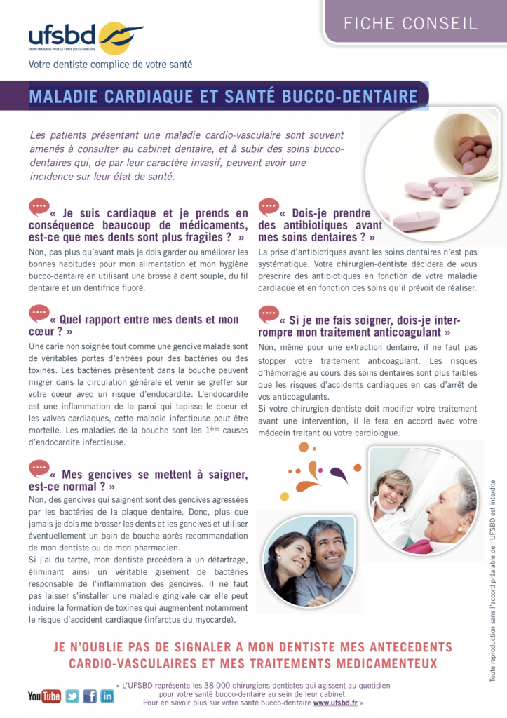 maladie cardiaque et santé bucco-dentaire fiche UFSBD